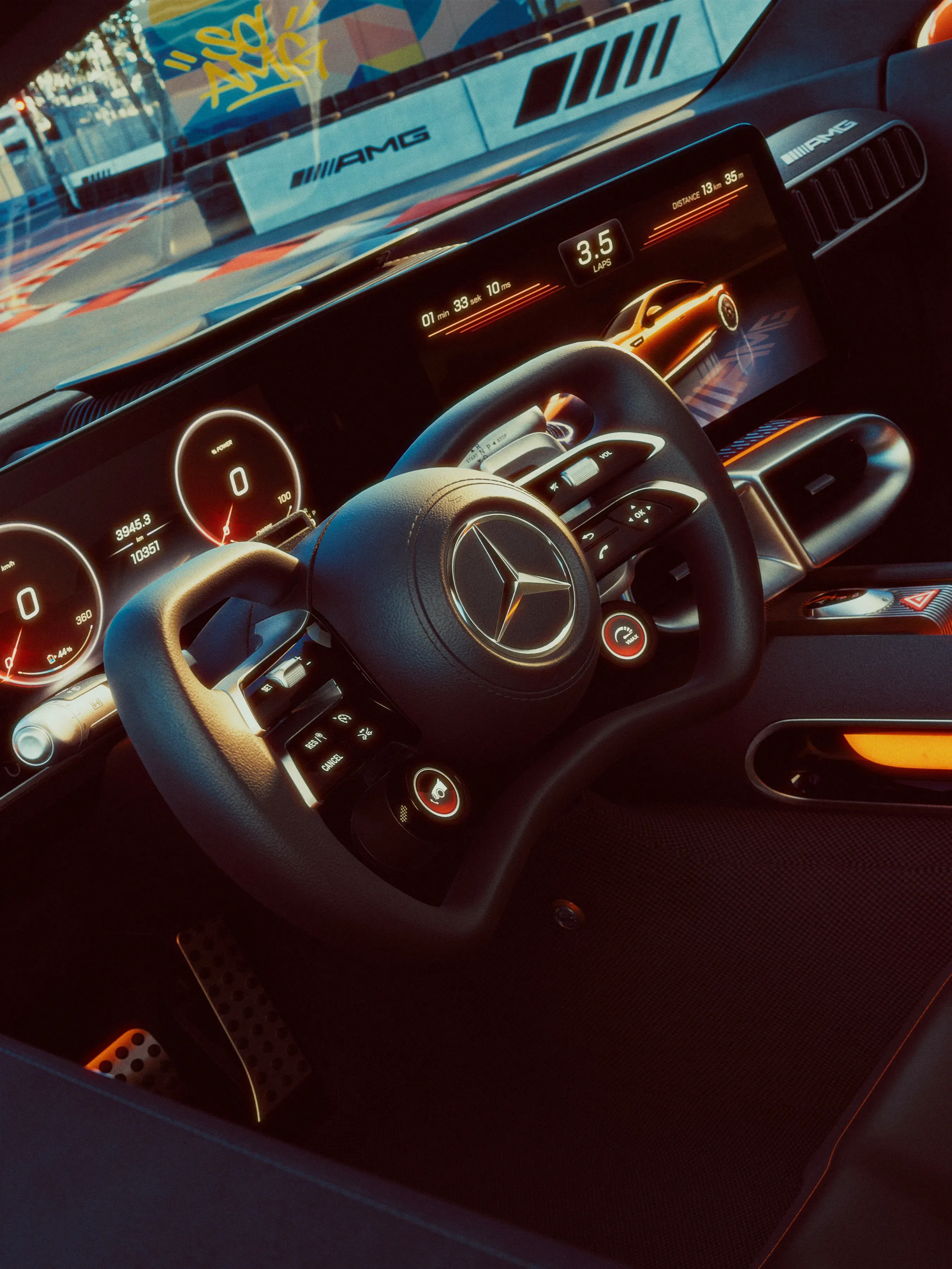 Das Lenkrad des CONCEPT AMG GT XX