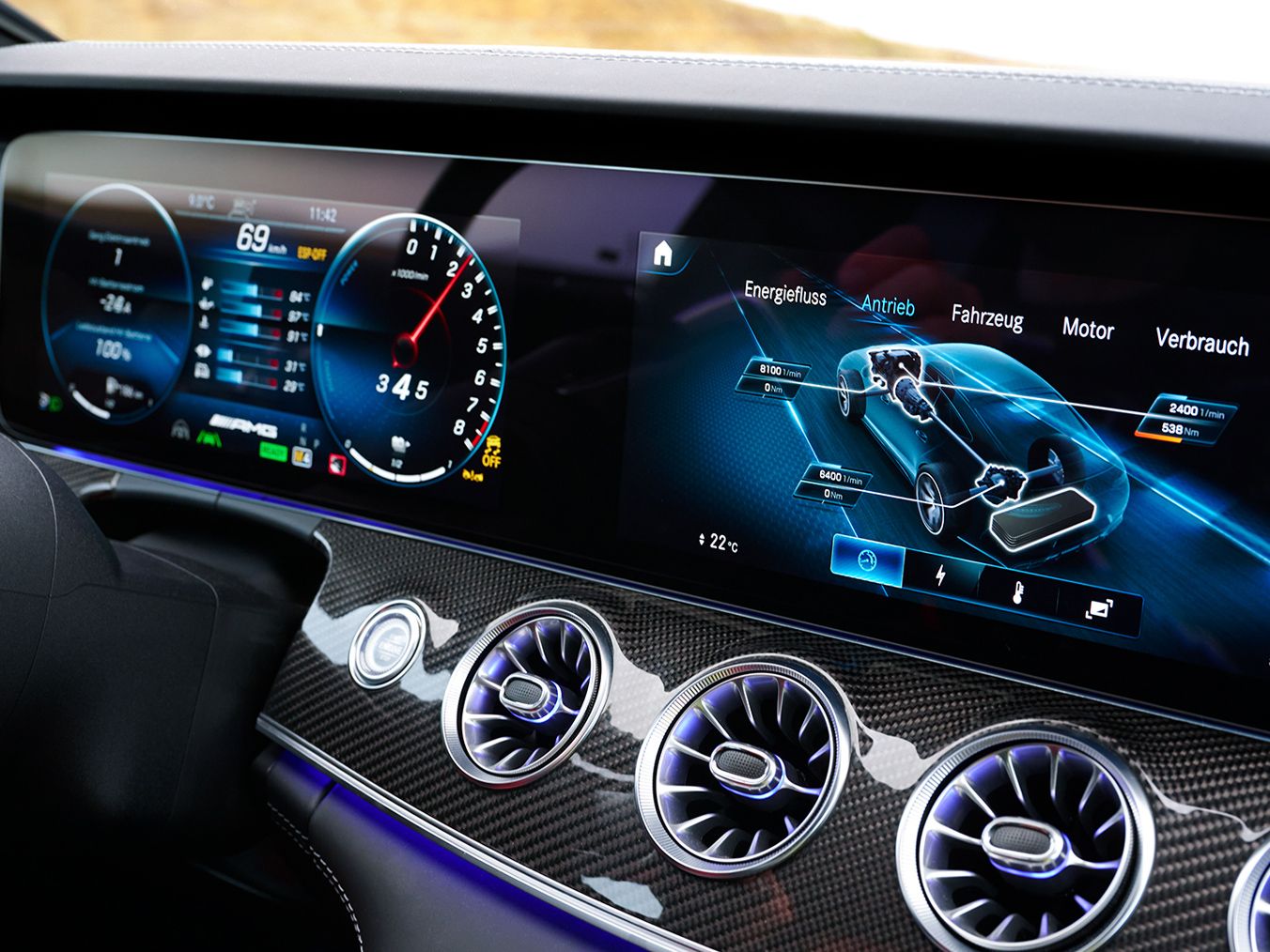 The dashboard of a Mercedes-AMG GT 63 S E Performance