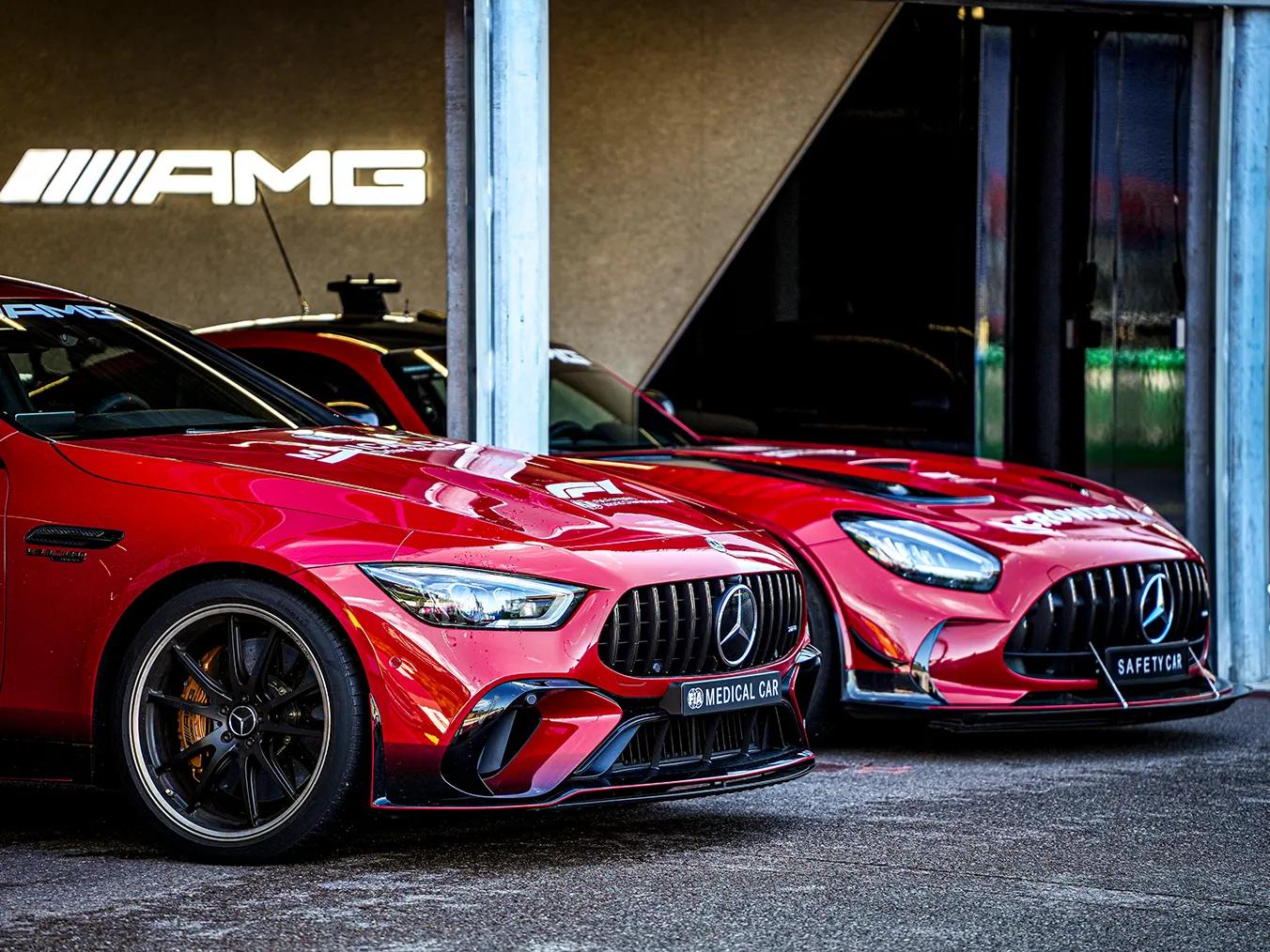 Safety Car and Medical Car in the garage