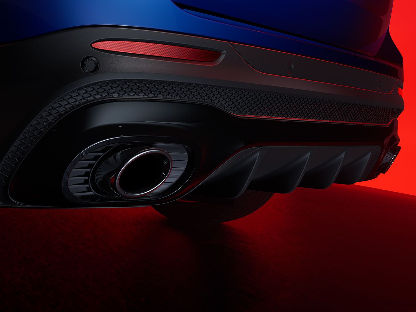 Mercedes AMG GLB 35 SUV exhaust system.