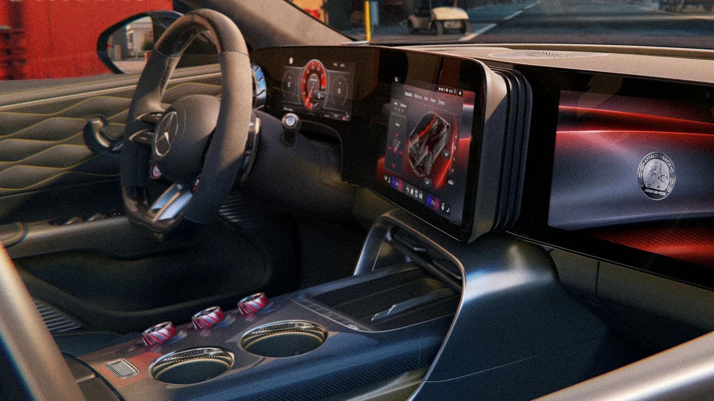 Close-up of the centre console