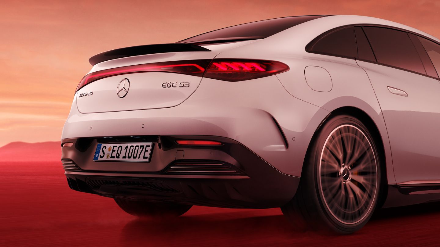 Rear of the Mercedes-AMG EQE 53 4MATIC.