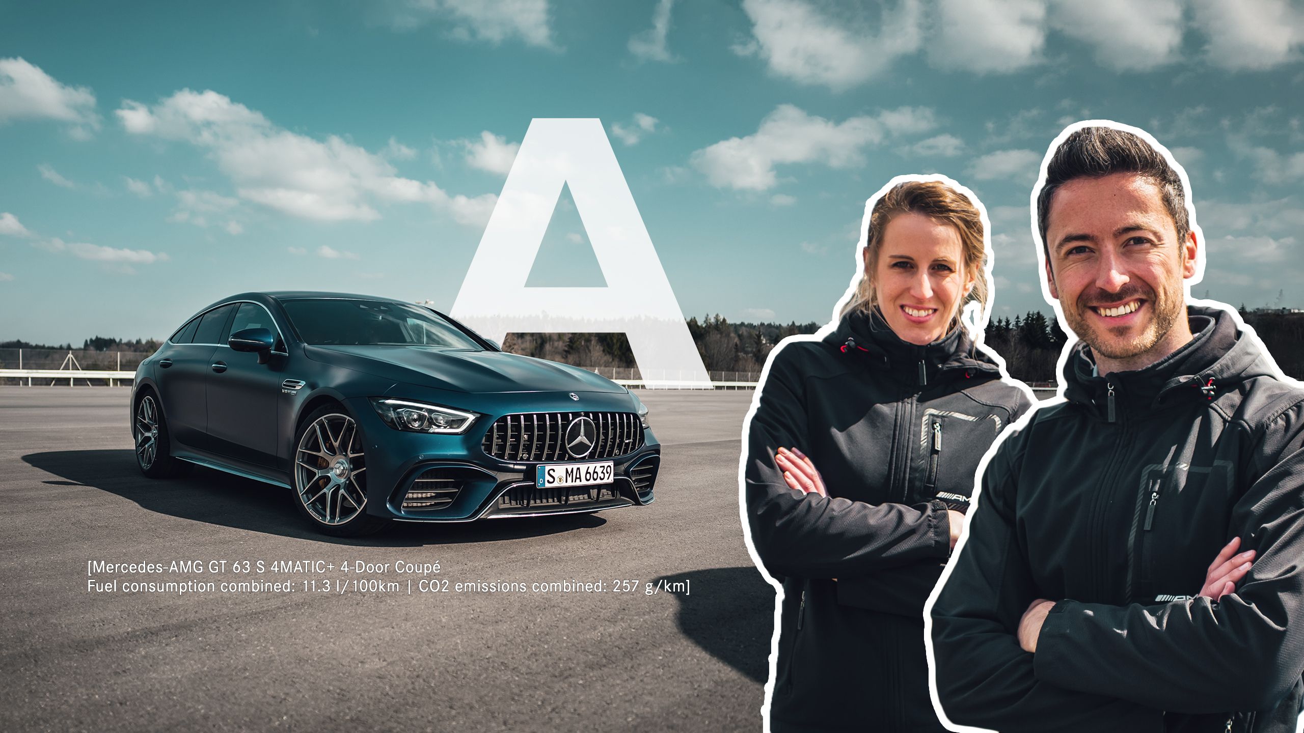 Felix and Linda Schierling in front of a Mercedes-AMG GT 63 S 4MATIC+