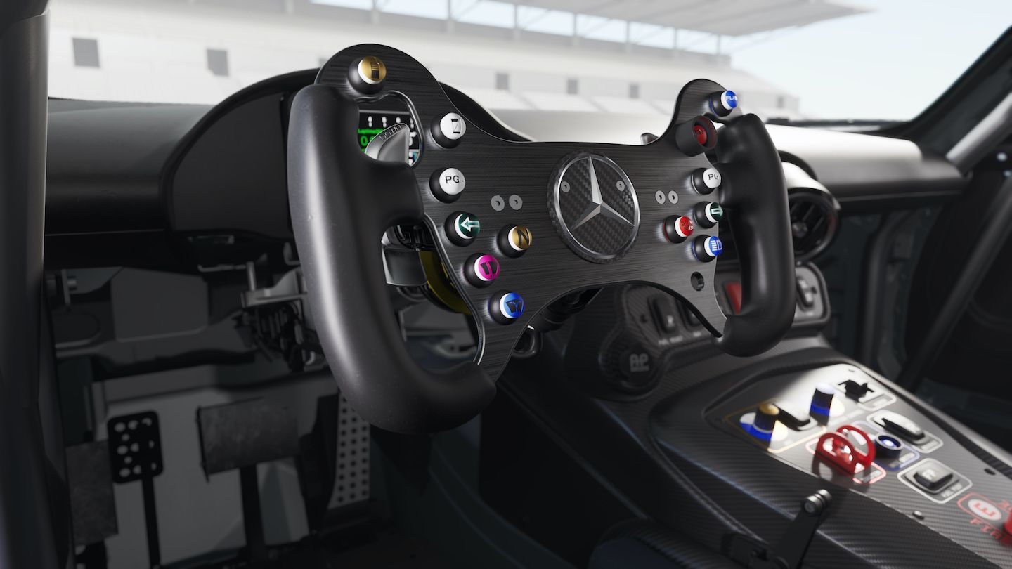 Racing steering wheel of the Mercedes-AMG GT4