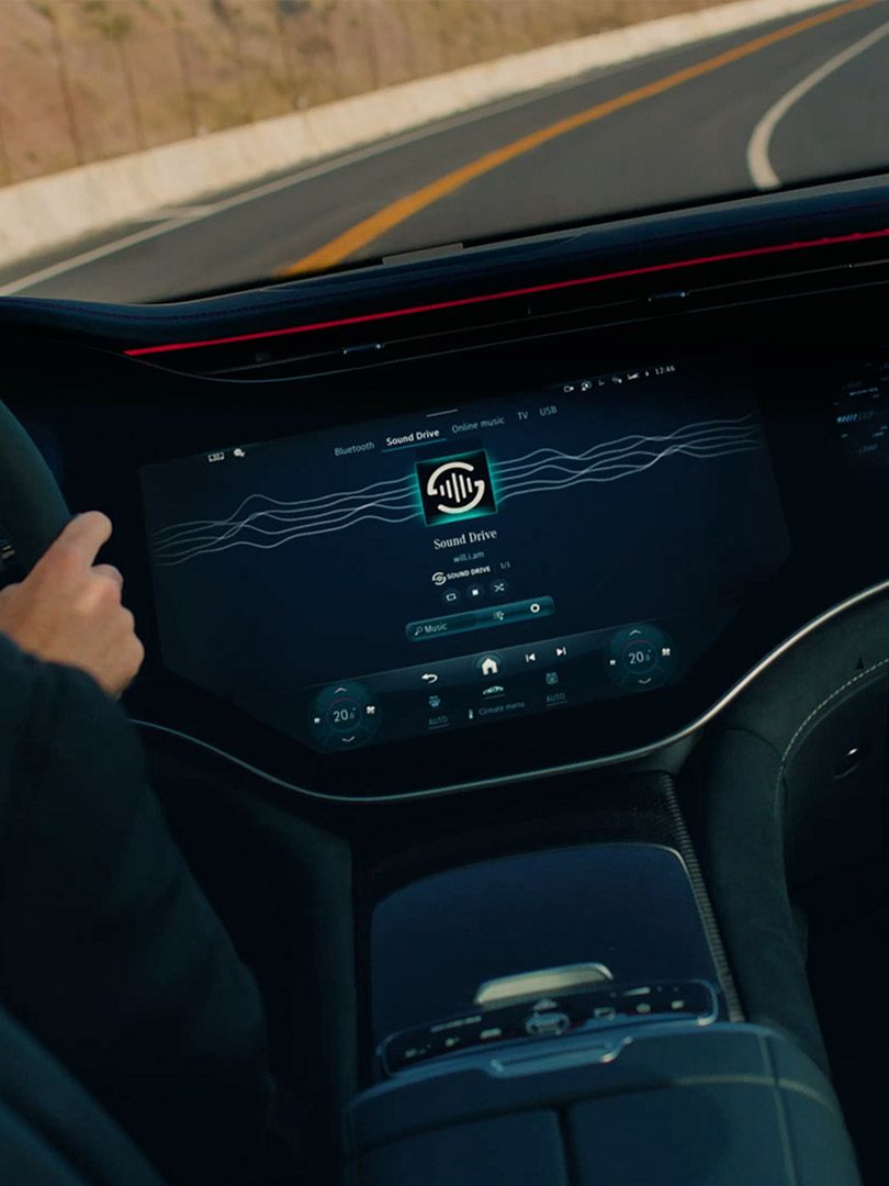 Sounddrive visualization on the center console