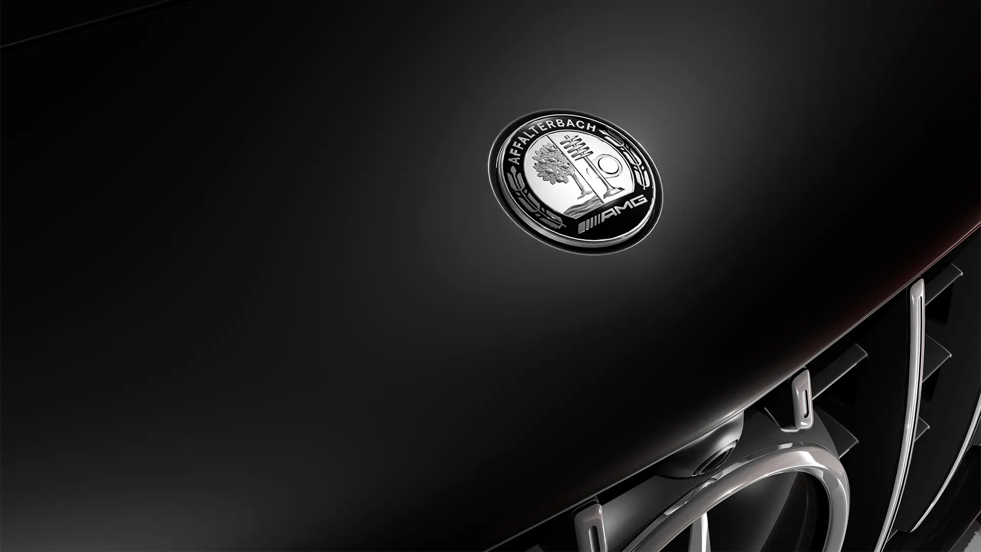 Close up shot of the Mercedes-AMG Badge.