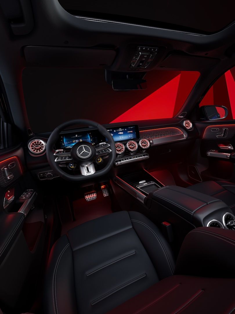 Interior of the Mercedes-AMG GLB 35 SUV.