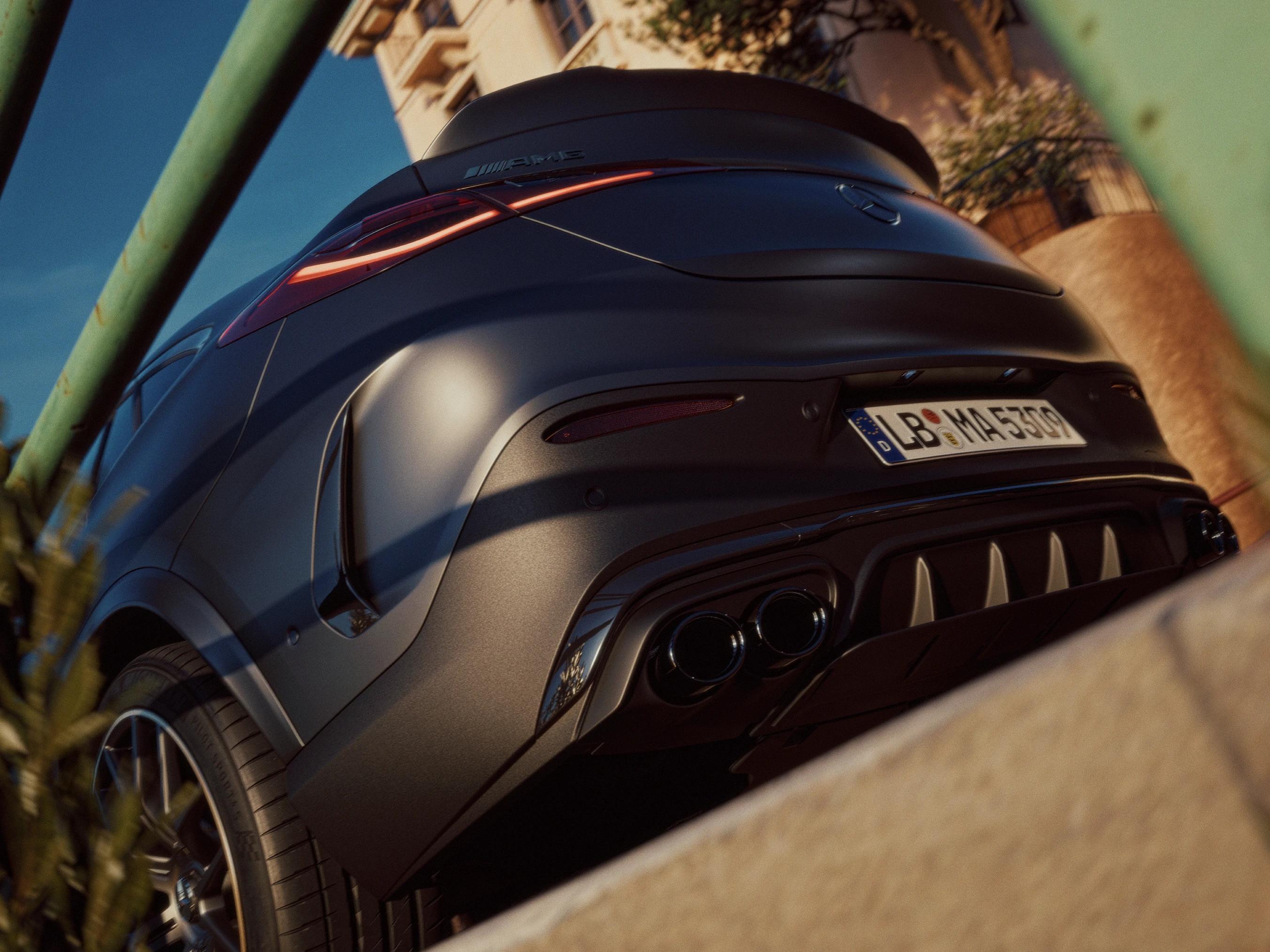 Detailed view of the rear of the Mercedes-AMG GLC 53 4MATIC+ Coupé