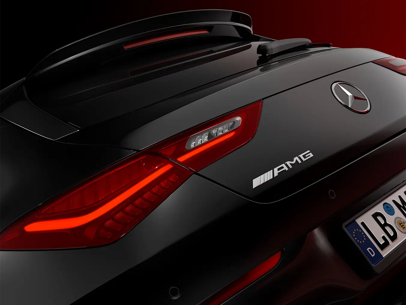 Close up shot of the rear end of the Mercedes-AMG CLA 35 Shooting Brake.