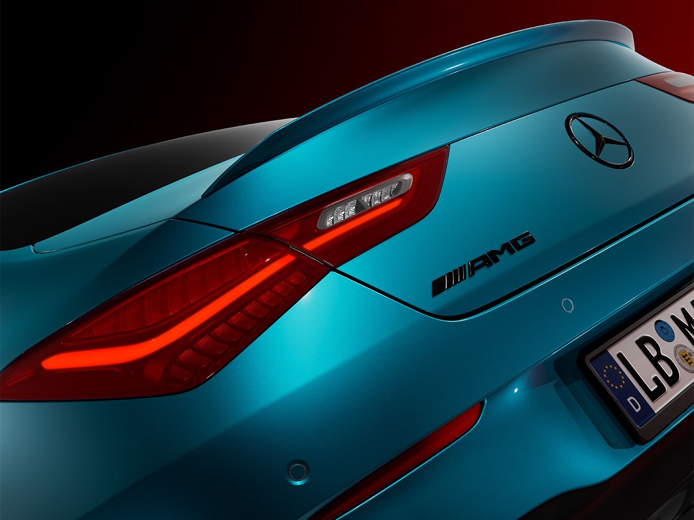 Close up shot of the rear view of the Mercedes-AMG CLA 35 Coupé.