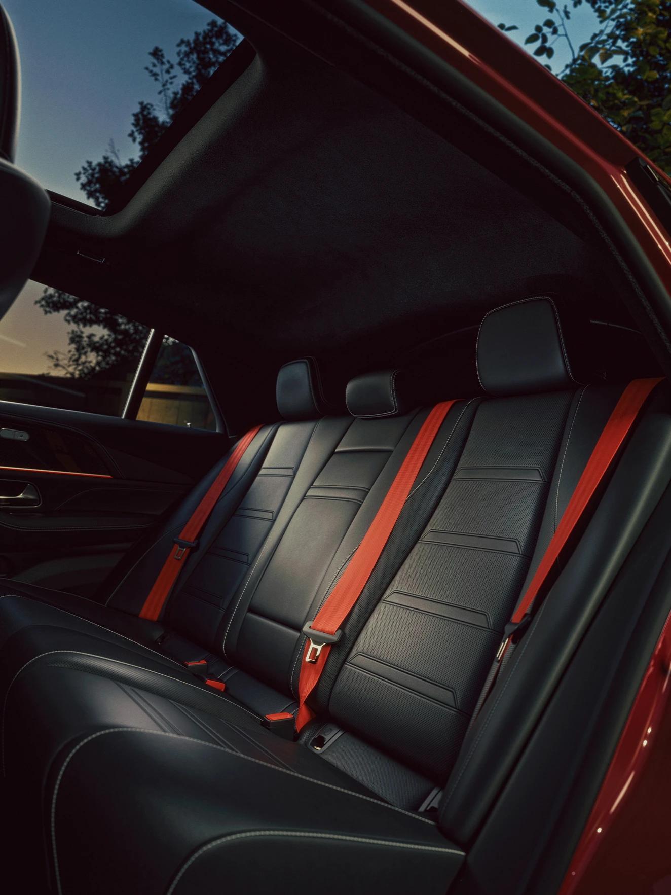 Rear seats of the Mercedes-AMG GLE 53 Hybrid Coupé