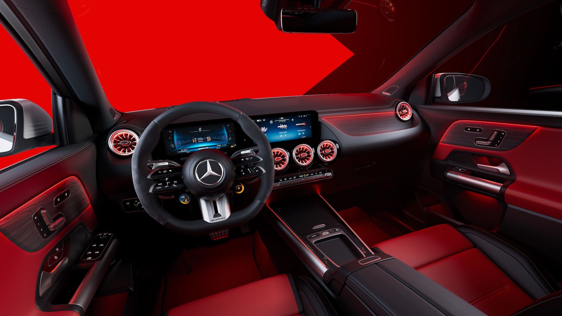 Interior and cockpit of the new Mercedes-AMG GLA 45 S 4MATIC+.