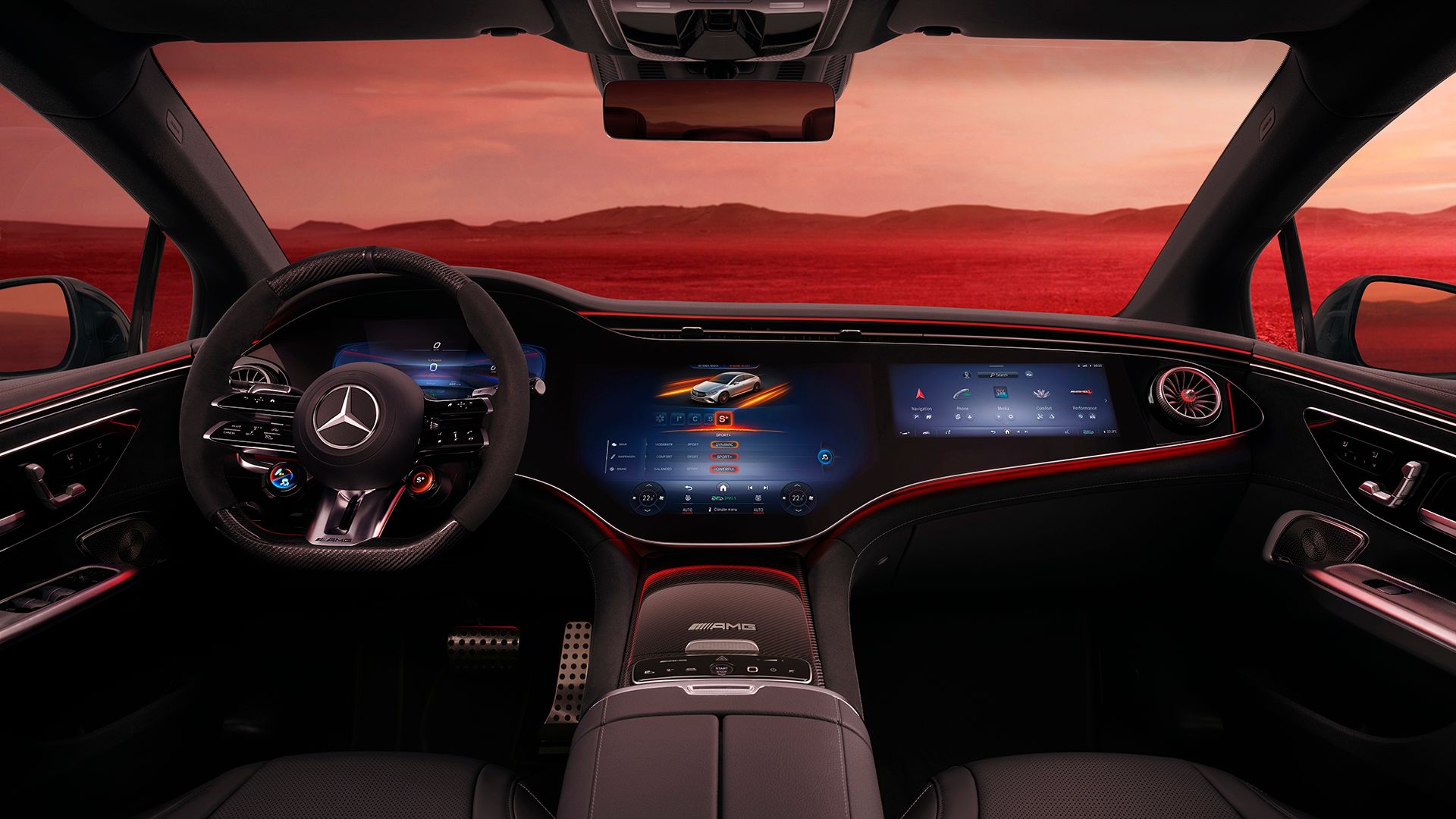 Interior of the Mercedes-AMG EQE 53 4MATIC+.