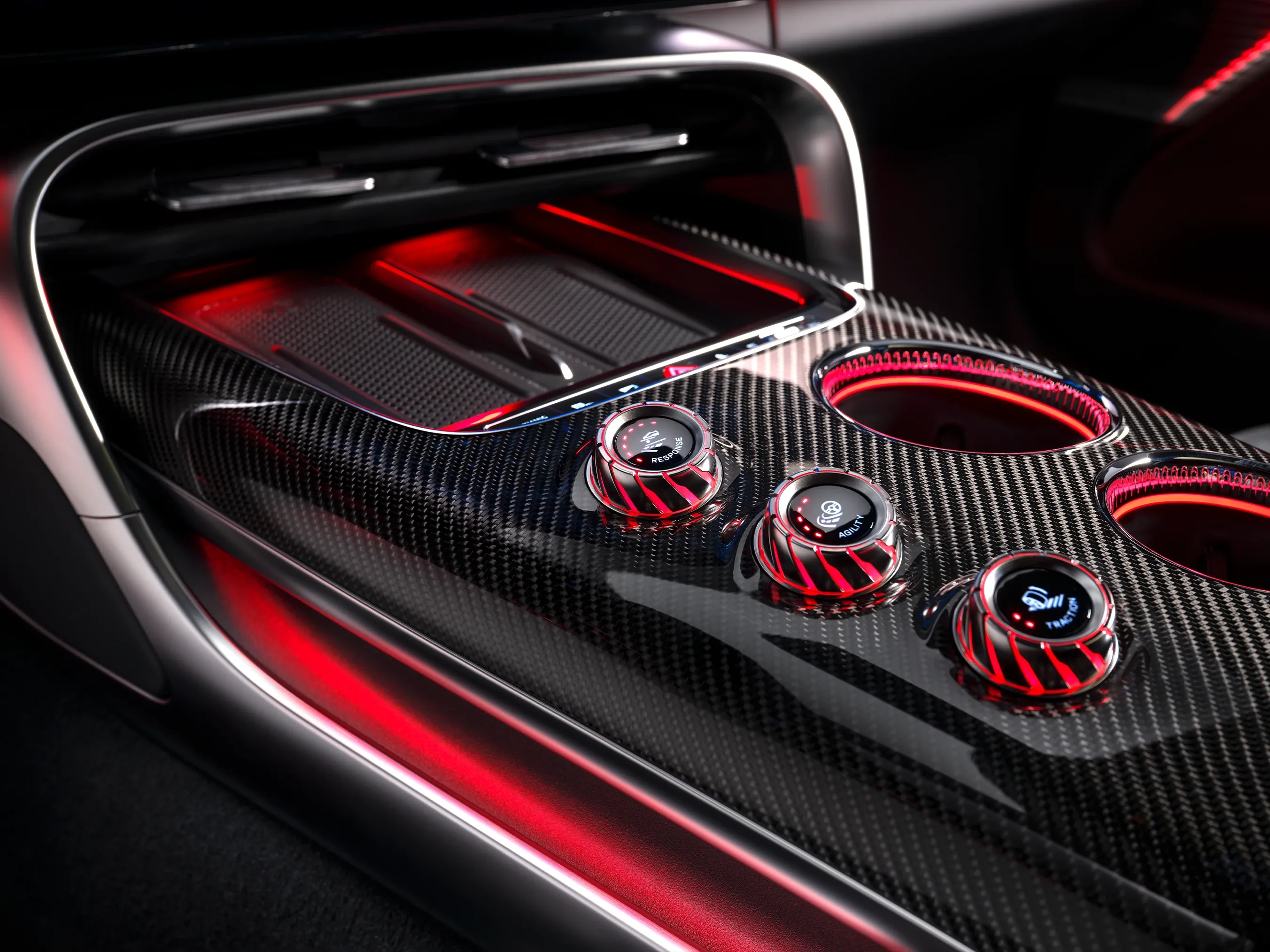 Driver's view of the centre console